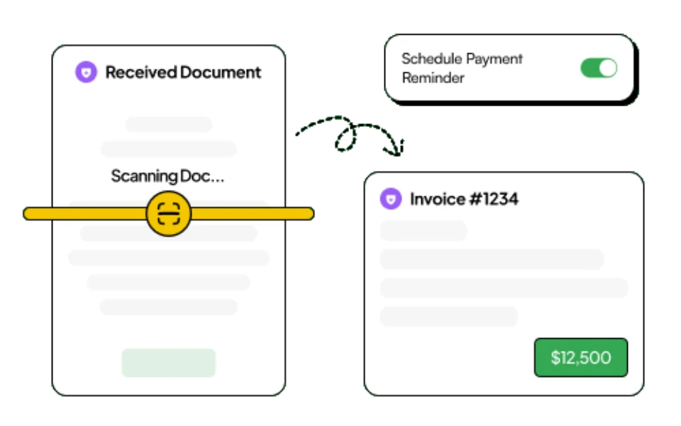 A received document turned into an invoice